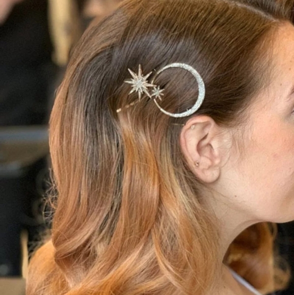 3PCs Star Moon Rhinestone Hair Clip - Picture 5 of 6